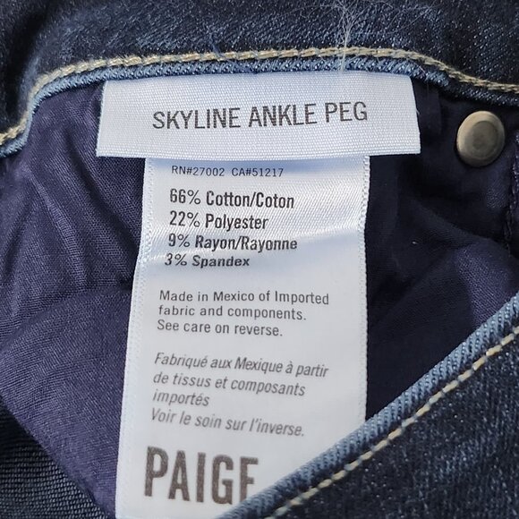 Paige Skyline Ankle Peg Jeans Size 27 - Picture 5 of 5